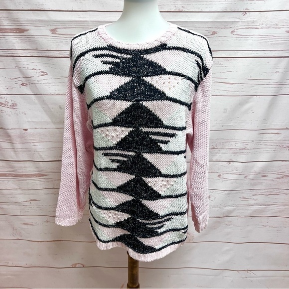 Vintage 80’s 90’s Diane Von Furstenburg Geometric Pearl Metallic Sweater - Picture 2 of 7